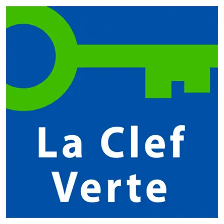 Logo des Umweltlabels Green Key, verliehen an das Hôtel ClapClap Straßburg